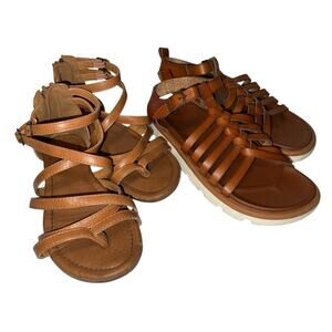 Girls Summer Shoes Size 3 Youth Sandals Lot Of 2